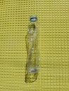 Broken mineral water bottle. Clear color