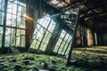A broken mirror in a lost place created with generative AI technology