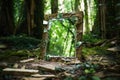 A broken mirror in a lost place created with generative AI technology