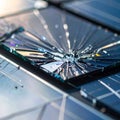 Broken Mobile Phone Screen Close-Up Royalty Free Stock Photo
