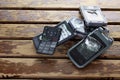 Broken Mobile Phones Royalty Free Stock Photo