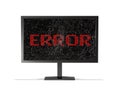 Broken monitor with error screen 3d rendering