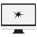 Broken monitor icon on transparent background. Broken computer monitor sign. Broken Screen Monitor symbol. flat style Royalty Free Stock Photo