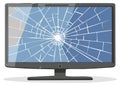 Broken monitor screen with cracks illustration Royalty Free Stock Photo