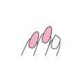 Broken nail color icon sign. Cracked nails. Problem with health. Manicure and pedicure concept. Isolated vector