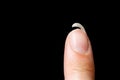 broken nail on a female hand. close-up shoot of broken nail. brittle fingernail Royalty Free Stock Photo