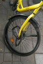 Broken Wheel of OFO Bicycle Royalty Free Stock Photo