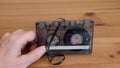 Broken obsolete cassette tape Royalty Free Stock Photo