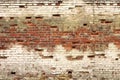 Broken Old Bricklaying From Red White Bricks And Damaged Plaster Royalty Free Stock Photo