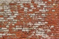 Broken Old Bricklaying From Red White Bricks And Damaged Plaster Royalty Free Stock Photo