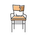 broken old chair color icon vector illustration Royalty Free Stock Photo