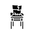 broken old chair glyph icon vector illustration Royalty Free Stock Photo