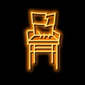 broken old chair neon glow icon illustration Royalty Free Stock Photo