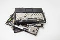 A broken old Computer laptop and notebook crash Royalty Free Stock Photo