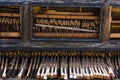 Broken old dirty piano keys Royalty Free Stock Photo