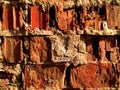 Broken old red brick wall - texture Royalty Free Stock Photo