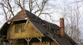 Broken Old Roof Of The House Royalty Free Stock Photo