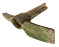 Broken old rusty pickaxe with a broken handle Royalty Free Stock Photo