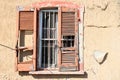 Broken old window shutters glass ancient particular view panorama landscape