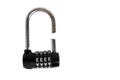 Broken padlock with code on white background Royalty Free Stock Photo