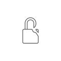 Broken padlock vector icon symbol isolated on white background Royalty Free Stock Photo