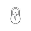 Broken padlock vector icon symbol isolated on white background Royalty Free Stock Photo