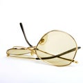 Broken pair of glasses isolated on a white background Royalty Free Stock Photo