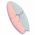 Broken Pastel Surfboard Illustration Royalty Free Stock Photo