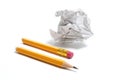 Broken Pencil and Waste Paper Royalty Free Stock Photo