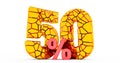 broken 50 percent discount sign,. 50% off. On sale. Great deal