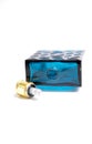 Broken perfume bottle on white Royalty Free Stock Photo