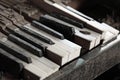 Broken piano keys Royalty Free Stock Photo