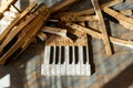 Broken piano keys Royalty Free Stock Photo