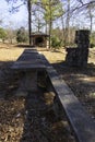 The Broken Picnic Table and Stone Grill