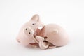 Broken piggy bank Royalty Free Stock Photo