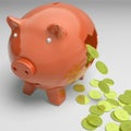 Broken Piggybank Showing Wealthy Profits