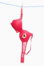 Broken pink bra for breast cancer concept