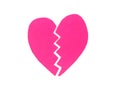 Broken pink heart Royalty Free Stock Photo