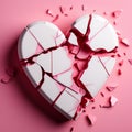 broken pink heart background On a pink background.