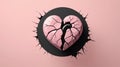 Broken Pink Heart with Cracks on Dark Background Royalty Free Stock Photo