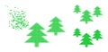 Broken Pixel Fir Tree Forest Icon with Halftone Version Royalty Free Stock Photo