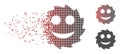 Broken Pixel Halftone Circular Blade Happy Smiley Icon