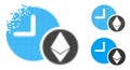 Broken Pixel Halftone Ethereum Credit Clock Icon