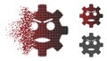 Broken Pixel Halftone Gear Angry Smiley Icon Royalty Free Stock Photo