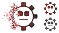 Broken Pixel Halftone Gear Neutral Smiley Icon Royalty Free Stock Photo