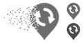 Broken Pixel Halftone Refresh Map Marker Icon