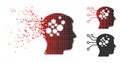 Broken Pixelated Halftone Brain Interface Circuit Icon