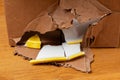 Broken plate in a cardboard box Royalty Free Stock Photo