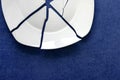 Broken Plate. White Shards, splinters Royalty Free Stock Photo