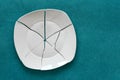 Broken Plate. White Shards, splinters Royalty Free Stock Photo